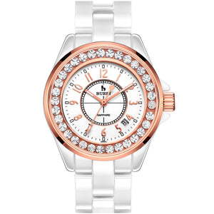 Luxury Ladies Sapphire Crystal Ceramic Band Quartz Watch