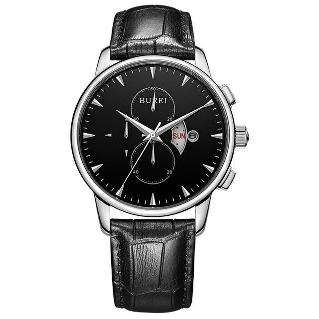 Crystal Calendar Quartz Watch Waterproof Multifunction