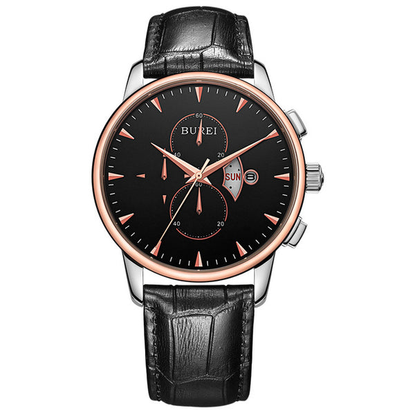 Crystal Calendar Quartz Watch Waterproof Multifunction