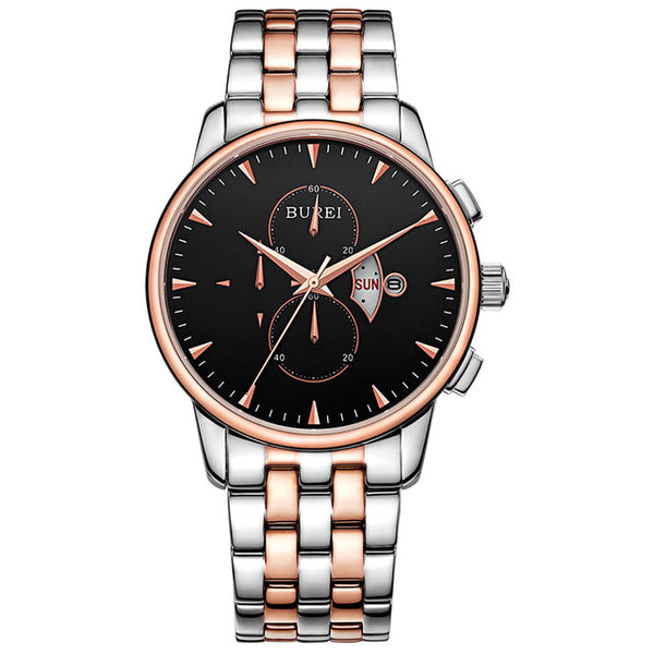 Crystal Calendar Quartz Watch Waterproof Multifunction
