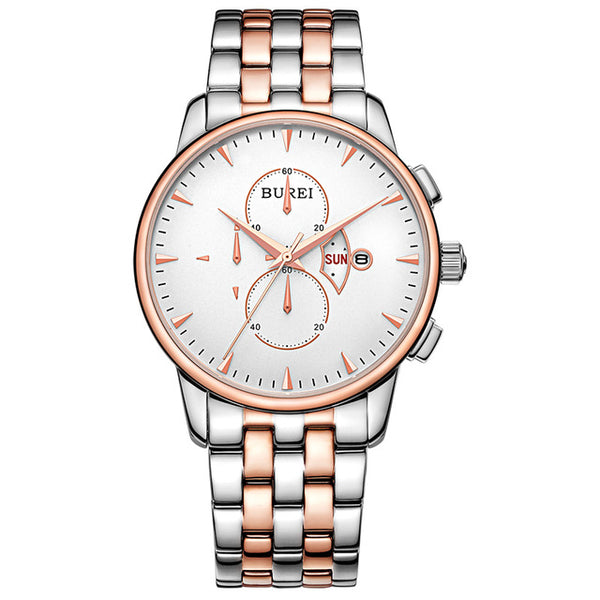 Crystal Calendar Quartz Watch Waterproof Multifunction