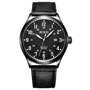 Genuine Leather Band Quartz Watch Waterproof Luminous Wristwatches