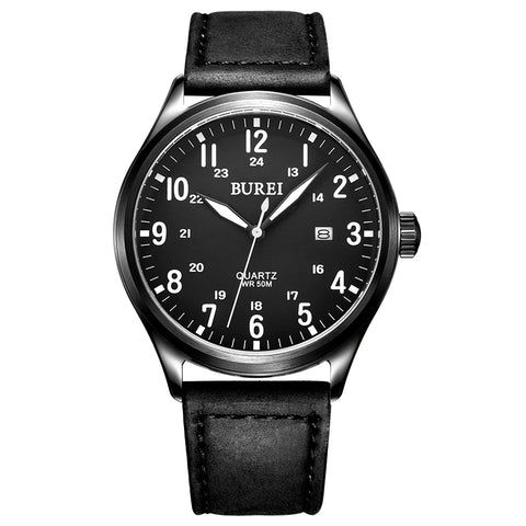 Genuine Leather Band Quartz Watch Waterproof Luminous Wristwatches