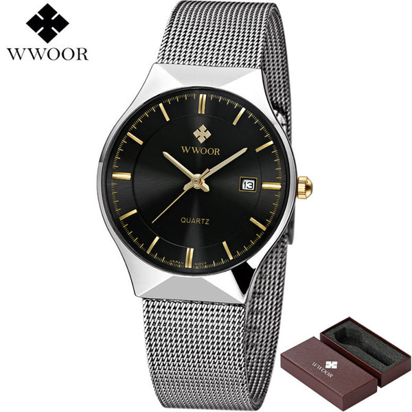 Men's Watch Date 50m Waterproof Ultra Thin Clock Male Casual Quartz
