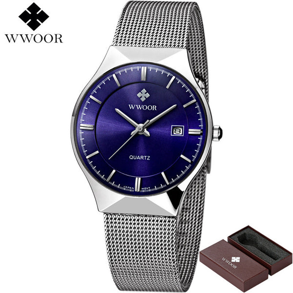 Men's Watch Date 50m Waterproof Ultra Thin Clock Male Casual Quartz