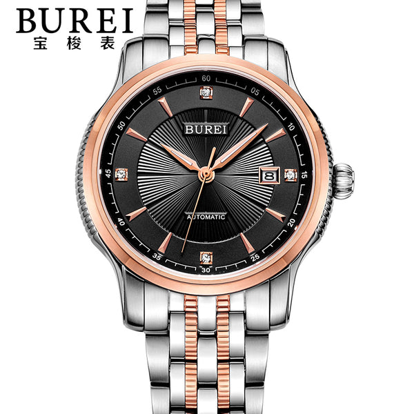 Business Crystal Sapphire Stainless Steel Automatic Mechanical Watch