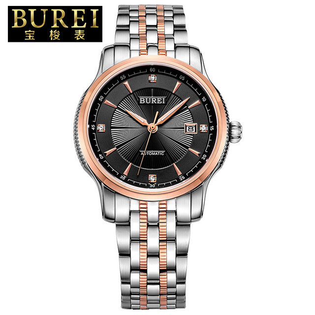 Business Crystal Sapphire Stainless Steel Automatic Mechanical Watch