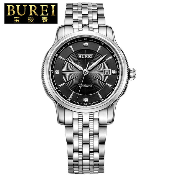 Business Crystal Sapphire Stainless Steel Automatic Mechanical Watch