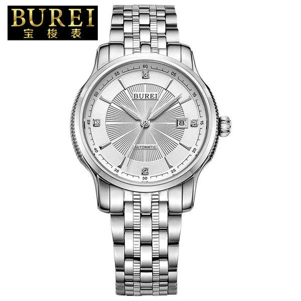 Business Crystal Sapphire Stainless Steel Automatic Mechanical Watch