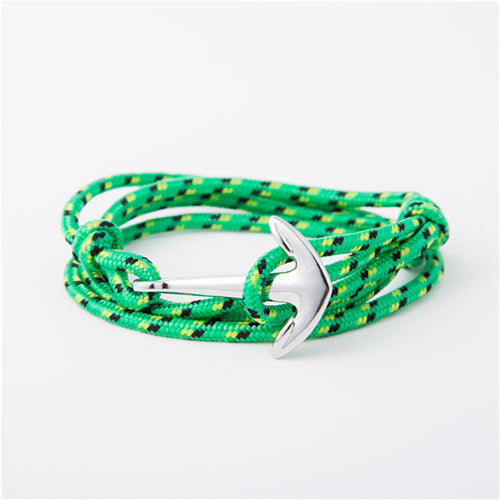 Multilayer Risers Silver Anchor Bracelet