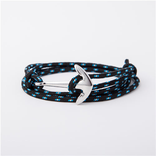 Multilayer Risers Silver Anchor Bracelet