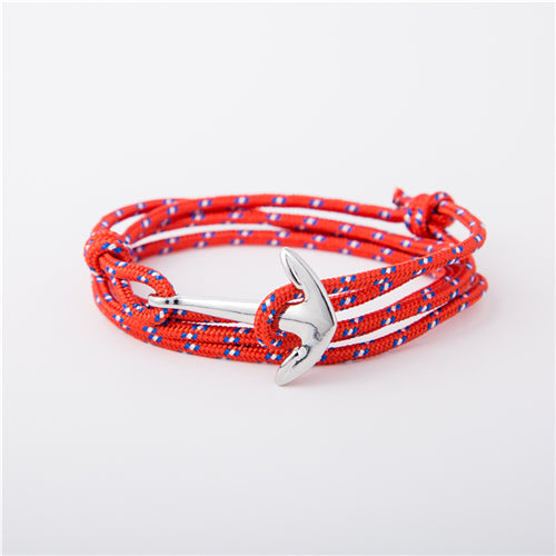 Multilayer Risers Silver Anchor Bracelet