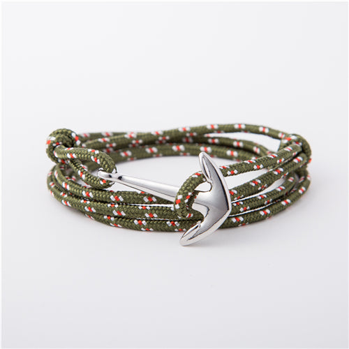 Multilayer Risers Silver Anchor Bracelet