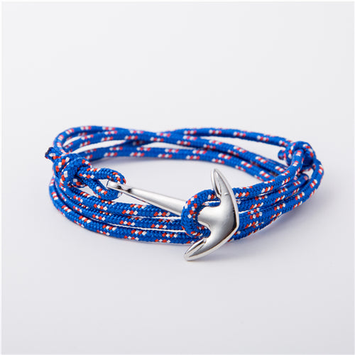 Multilayer Risers Silver Anchor Bracelet