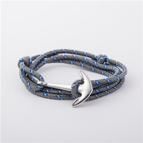 Multilayer Risers Silver Anchor Bracelet