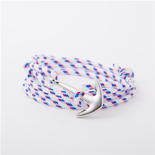 Multilayer Risers Silver Anchor Bracelet