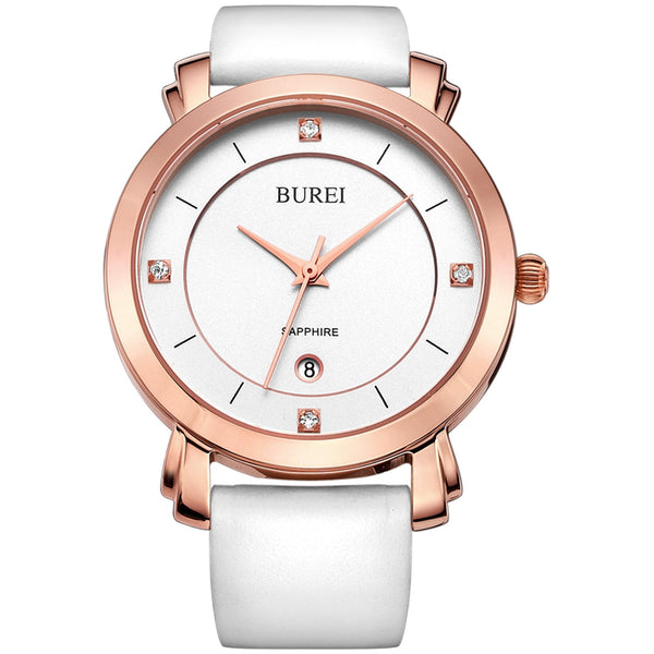 BUREI Elegant Ladies Sapphire Crystal