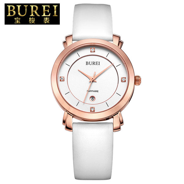 BUREI Elegant Ladies Sapphire Crystal