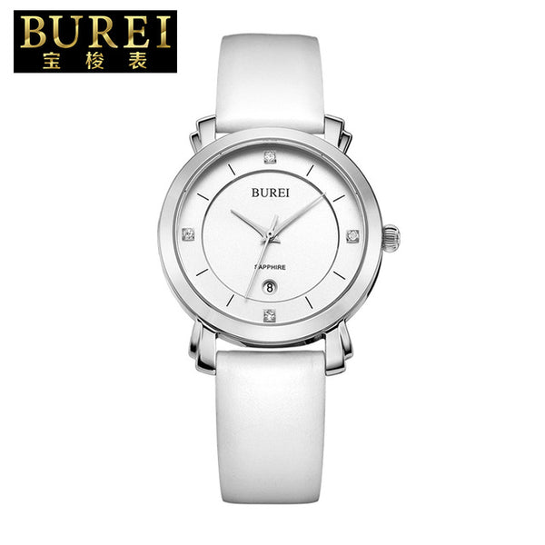 BUREI Elegant Ladies Sapphire Crystal