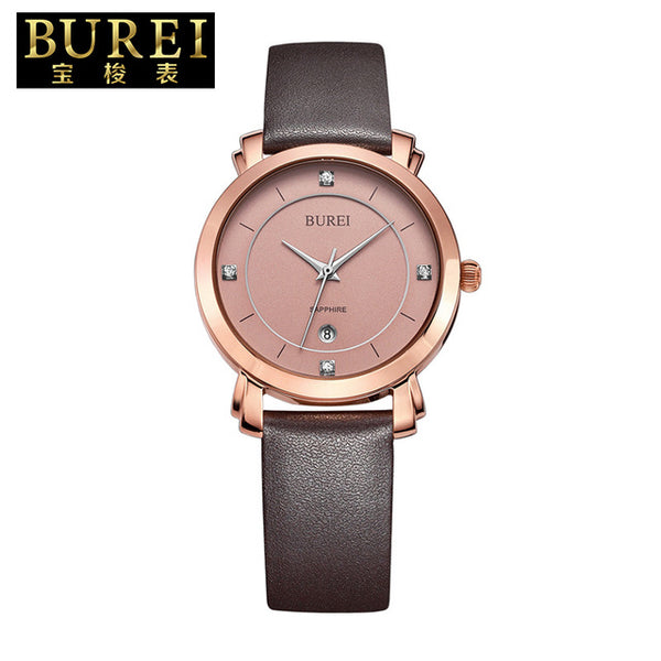BUREI Elegant Ladies Sapphire Crystal