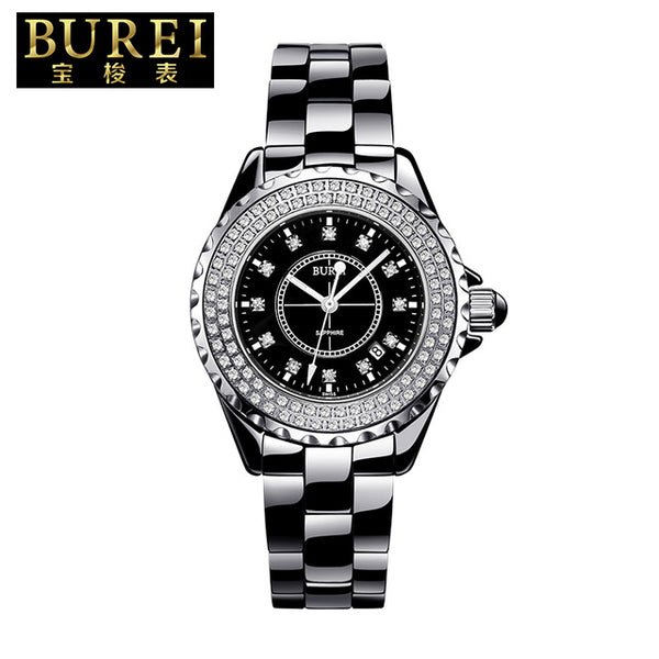 Elegant Ladies Sapphire Crystal Ceramic Band Quartz Watch