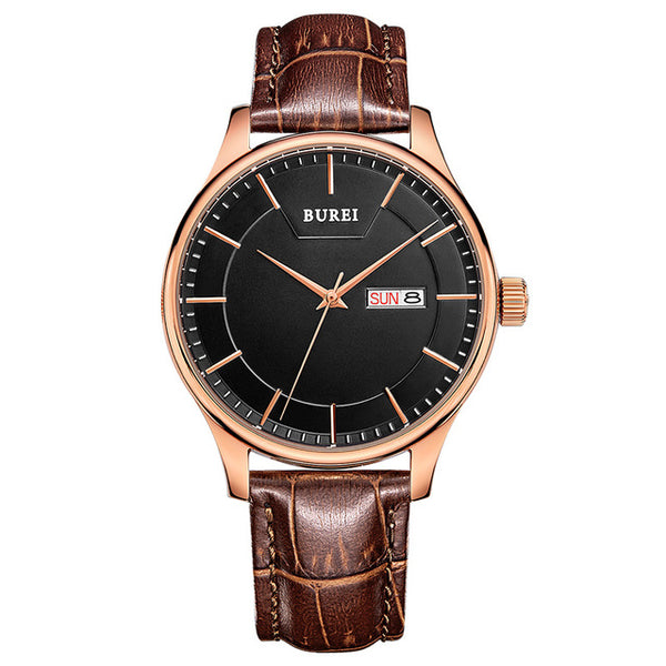 Sapphire Crystal Clock Quartz Watch Waterproof Calendar Display