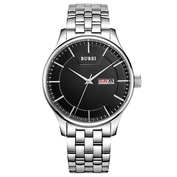 Sapphire Crystal Clock Quartz Watch Waterproof Calendar Display