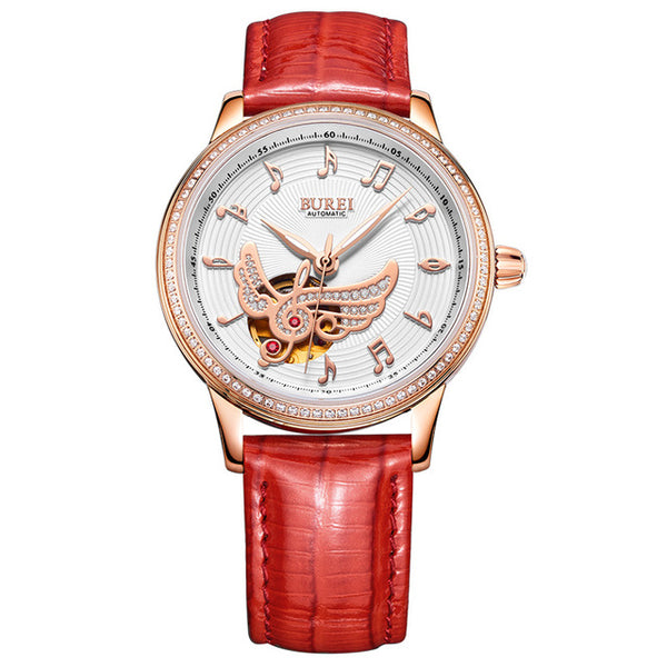 Ladies Ceramic Strap Automatic Mechanical Watch Waterproof Wristwatch