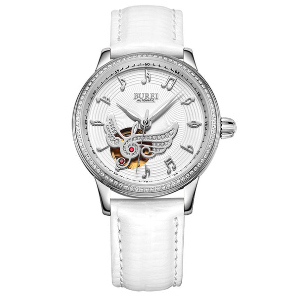 Ladies Ceramic Strap Automatic Mechanical Watch Waterproof Wristwatch