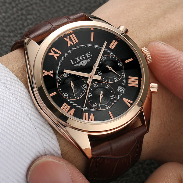 Top Brand Luxury LIGE Multifunction Chronograph sports Watch