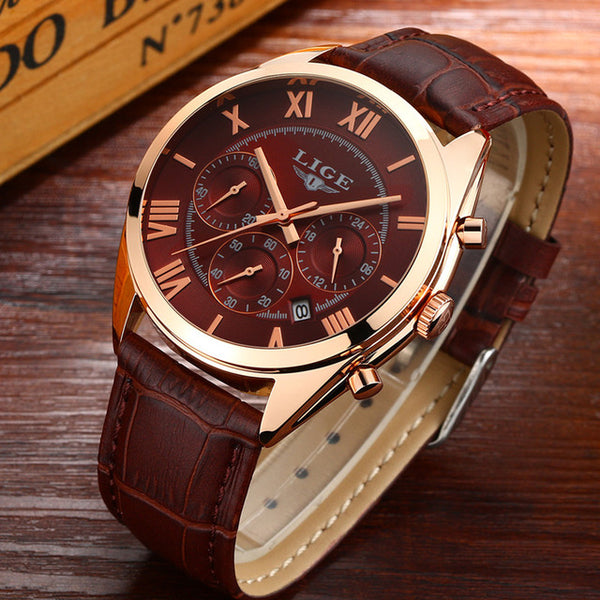 Top Brand Luxury LIGE Multifunction Chronograph sports Watch