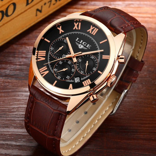 Top Brand Luxury LIGE Multifunction Chronograph sports Watch