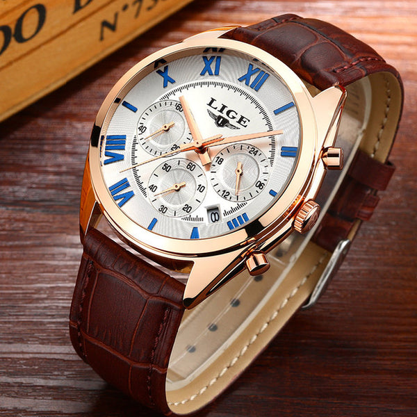 Top Brand Luxury LIGE Multifunction Chronograph sports Watch