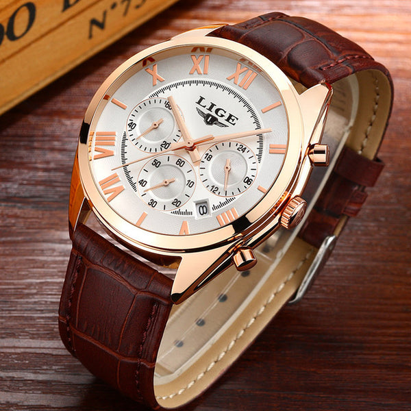 Top Brand Luxury LIGE Multifunction Chronograph sports Watch