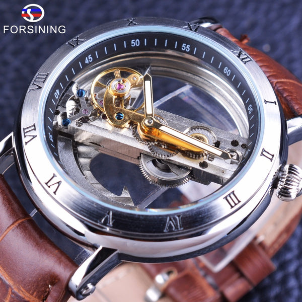 Minimalism Design Silver Steel Waterproof Steampunk Wrist Watch