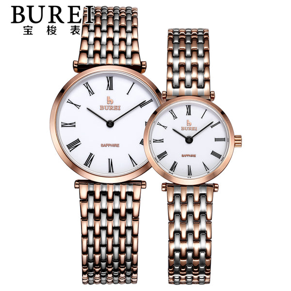 Brand Luxury Lovers Sapphire Lens Stainless Steel Quartz