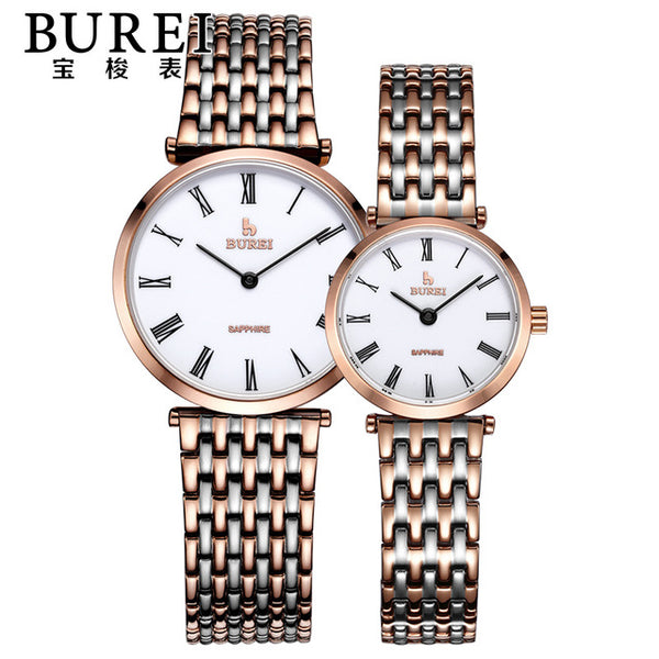 Brand Luxury Lovers Sapphire Lens Stainless Steel Quartz