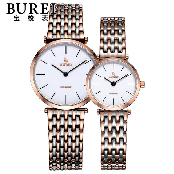 Brand Luxury Lovers Sapphire Lens Stainless Steel Quartz