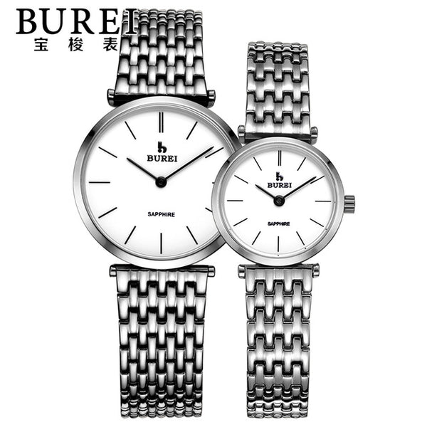 Brand Luxury Lovers Sapphire Lens Stainless Steel Quartz