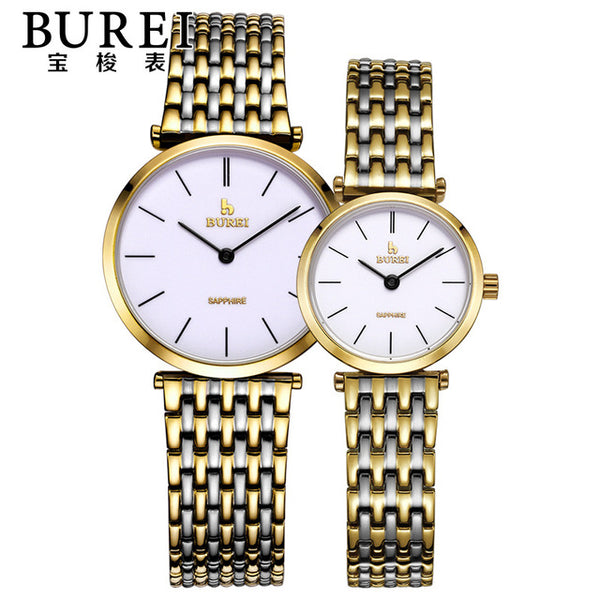 Brand Luxury Lovers Sapphire Lens Stainless Steel Quartz