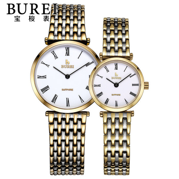 Brand Luxury Lovers Sapphire Lens Stainless Steel Quartz