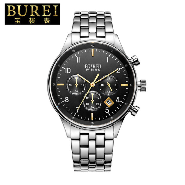 Crystal Mirror Quartz Waterproof Multi-function Wristwatches