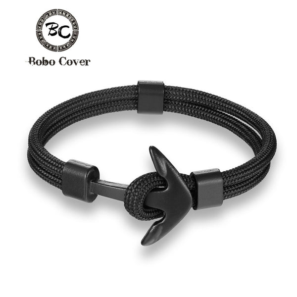 Woven Multilayer Black Anchor Bracelets