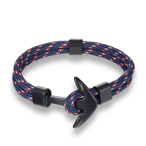 Woven Multilayer Black Anchor Bracelets