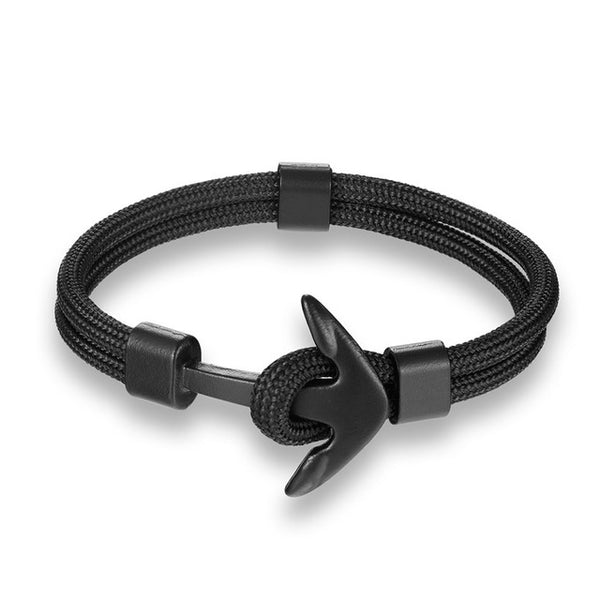 Woven Multilayer Black Anchor Bracelets