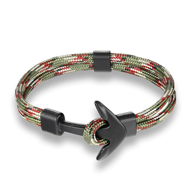 Woven Multilayer Black Anchor Bracelets