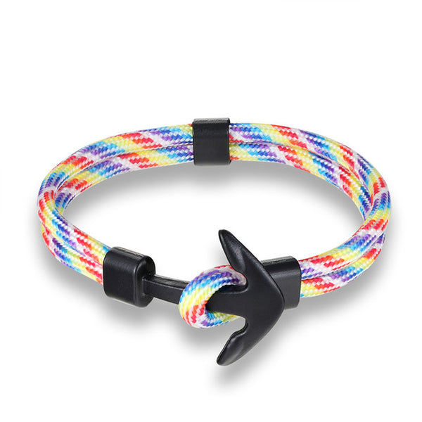 Woven Multilayer Black Anchor Bracelets