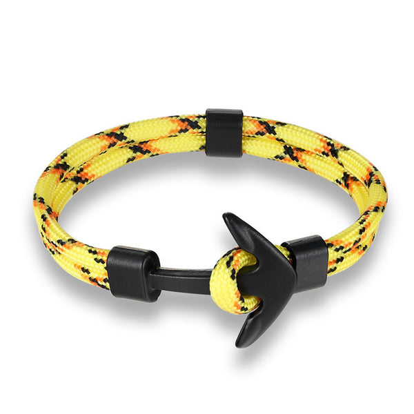 Woven Multilayer Black Anchor Bracelets