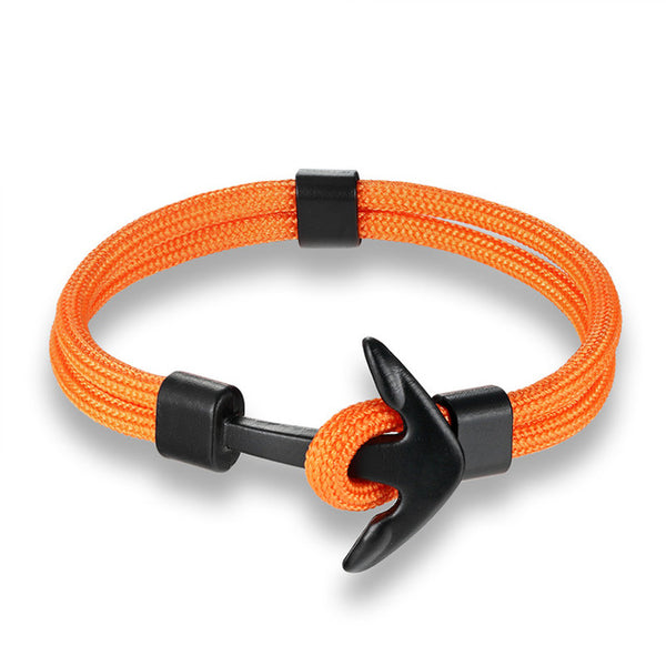 Woven Multilayer Black Anchor Bracelets