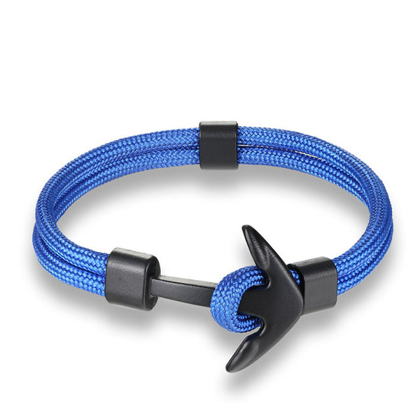 Woven Multilayer Black Anchor Bracelets